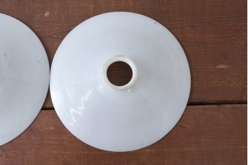 《引っ掛けシーリング式ペンダントライト加工費込み》　和製アンティーク　広がりフォルムが美しい平笠照明2個セット　(R-084199)