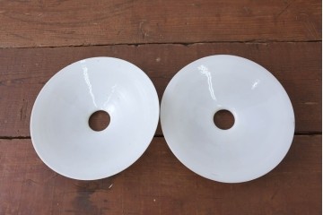 《引っ掛けシーリング式ペンダントライト加工費込み》　和製アンティーク　広がりフォルムが美しい平笠照明2個セット　(R-084199)