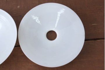 《引っ掛けシーリング式ペンダントライト加工費込み》　和製アンティーク　広がりフォルムが美しい平笠照明2個セット　(R-084199)