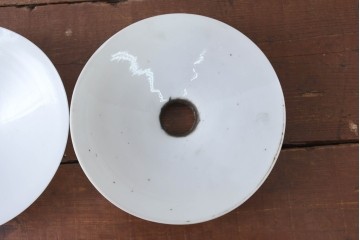 《引っ掛けシーリング式ペンダントライト加工費込み》　和製アンティーク　広がりフォルムが美しい平笠照明2個セット　(R-084200)