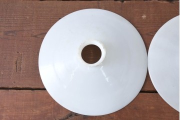 《引っ掛けシーリング式ペンダントライト加工費込み》　和製アンティーク　広がりフォルムが美しい平笠照明2個セット　(R-084200)