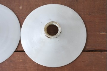 《引っ掛けシーリング式ペンダントライト加工費込み》　和製アンティーク　広がりフォルムが美しい平笠照明2個セット　(R-084200)