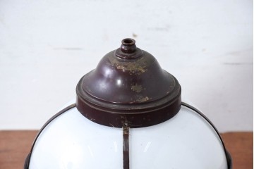 《引っ掛けシーリング式ペンダントライト加工費込み》　和製アンティーク　真鍮(しんちゅう)飾り　大正ロマンの雰囲気を高める天井照明　(R-084201)