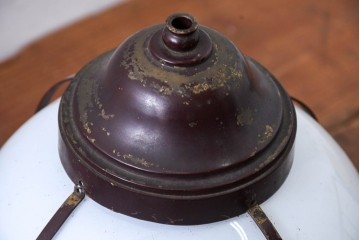 《引っ掛けシーリング式ペンダントライト加工費込み》　和製アンティーク　真鍮(しんちゅう)飾り　大正ロマンの雰囲気を高める天井照明　(R-084201)