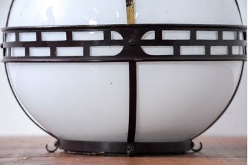 《引っ掛けシーリング式ペンダントライト加工費込み》　和製アンティーク　真鍮(しんちゅう)飾り　大正ロマンの雰囲気を高める天井照明　(R-084201)