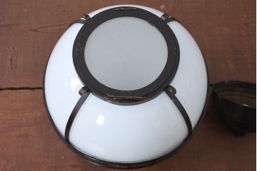 《引っ掛けシーリング式ペンダントライト加工費込み》　和製アンティーク　真鍮(しんちゅう)飾り　大正ロマンの雰囲気を高める天井照明　(R-084201)