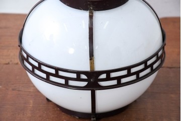 《引っ掛けシーリング式ペンダントライト加工費込み》　和製アンティーク　真鍮(しんちゅう)飾り　大正ロマンの雰囲気を高める天井照明　(R-084201)