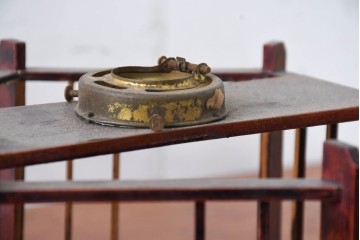 《引っ掛けシーリング式ペンダントライト加工費込み》　和製アンティーク　昭和初期　和の趣あふれる木製電笠のペンダントライト　(R-084203)