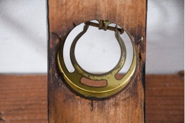 《引っ掛けシーリング式ペンダントライト加工費込み》　和製アンティーク　昭和初期　和の趣あふれる木製電笠のペンダントライト　(R-084203)