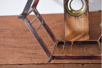 《引っ掛けシーリング式ペンダントライト加工費込み》　和製アンティーク　昭和初期　和の趣あふれる木製電笠のペンダントライト　(R-084203)