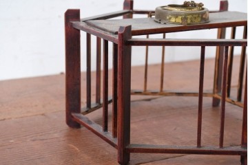 《引っ掛けシーリング式ペンダントライト加工費込み》　和製アンティーク　昭和初期　和の趣あふれる木製電笠のペンダントライト　(R-084203)