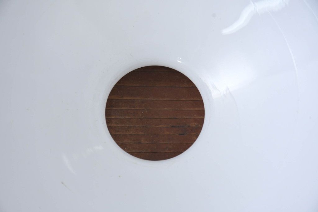 《引っ掛けシーリング式ペンダントライト加工費込み》　和製アンティーク　オパールガラスの上品な艶めきと雷模様の美しい装飾が魅力的な天井照明　(R-084204)