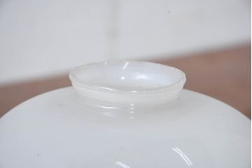 《引っ掛けシーリング式ペンダントライト加工費込み》　和製アンティーク　赤縁フリルのデザインが可愛らしいペンダントライト(吊り下げ照明、天井照明、シェード、電笠)(R-084205)