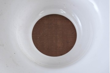 《引っ掛けシーリング式ペンダントライト加工費込み》　和製アンティーク　特大!!　昭和レトロなミルクガラスのペンダントライト　(R-084206)