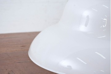 《引っ掛けシーリング式ペンダントライト加工費込み》　和製アンティーク　特大!!　昭和レトロなミルクガラスのペンダントライト　(R-084206)