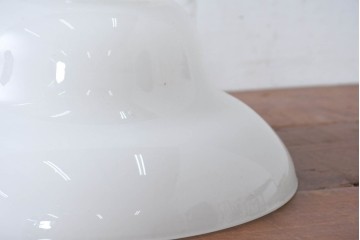 《引っ掛けシーリング式ペンダントライト加工費込み》　和製アンティーク　特大!!　昭和レトロなミルクガラスのペンダントライト　(R-084206)