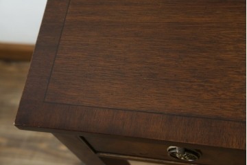 イギリスアンティーク　マホガニー材　収納引き出し付きのシンプルなコンソールテーブル　(R-084215)