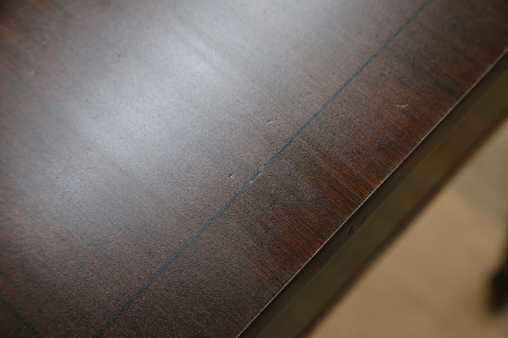 イギリスアンティーク　マホガニー材　収納引き出し付きのシンプルなコンソールテーブル　(R-084215)