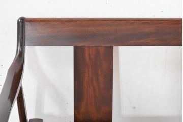 中古　美品‼　松本民芸家具　#77型 ラッシ座(ガマ座)の二人掛け曲肘イス(ラッシチェア、アームベンチ、ソファ、椅子)(定価約36万円)(R-084216)