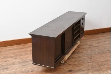 和製アンティーク　希少デザイン!!　古い商家で使われていた作りの良い帳場ローボード　(R-084217)