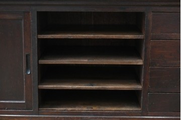 和製アンティーク　希少デザイン!!　古い商家で使われていた作りの良い帳場ローボード　(R-084217)