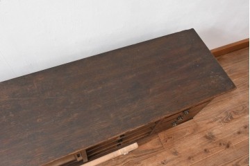 和製アンティーク　希少デザイン!!　古い商家で使われていた作りの良い帳場ローボード　(R-084217)