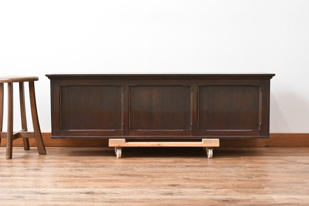 和製アンティーク　希少デザイン!!　古い商家で使われていた作りの良い帳場ローボード　(R-084217)