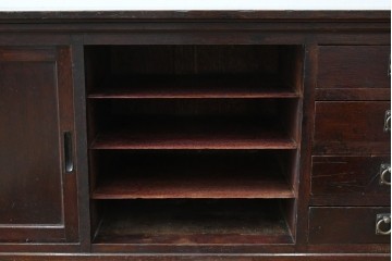 和製アンティーク　希少デザイン!!　古い商家で使われていた作りの良い帳場ローボード　(R-084217)