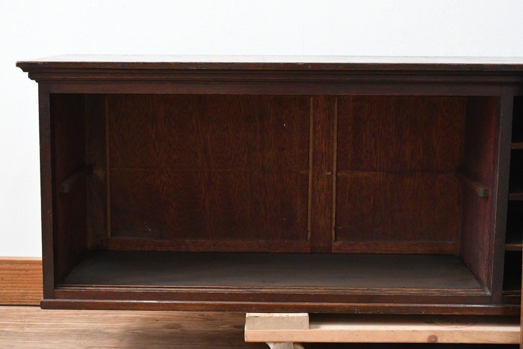 和製アンティーク　希少デザイン!!　古い商家で使われていた作りの良い帳場ローボード　(R-084217)