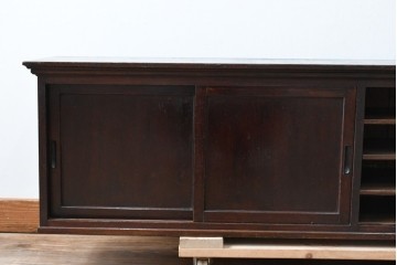 和製アンティーク　希少デザイン!!　古い商家で使われていた作りの良い帳場ローボード　(R-084217)