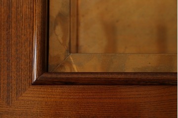 中古　超美品　総欅(ケヤキ)材　漆塗り　趣ある木目が美しい大振りな囲炉裏テーブル　(R-084221)