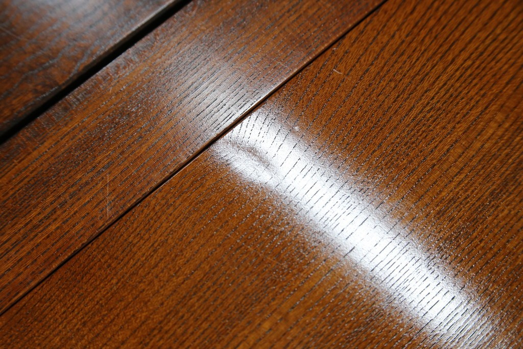 中古　超美品　総欅(ケヤキ)材　漆塗り　趣ある木目が美しい大振りな囲炉裏テーブル　(R-084221)