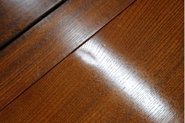 中古　超美品　総欅(ケヤキ)材　漆塗り　趣ある木目が美しい大振りな囲炉裏テーブル　(R-084221)