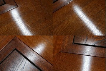 中古　超美品　総欅(ケヤキ)材　漆塗り　趣ある木目が美しい大振りな囲炉裏テーブル　(R-084221)