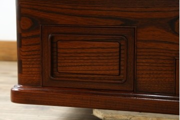 中古　超美品　総欅(ケヤキ)材　漆塗り　趣ある木目が美しい大振りな囲炉裏テーブル　(R-084221)