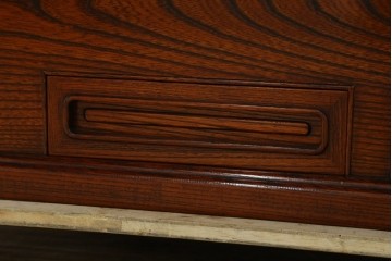 中古　超美品　総欅(ケヤキ)材　漆塗り　趣ある木目が美しい大振りな囲炉裏テーブル　(R-084221)