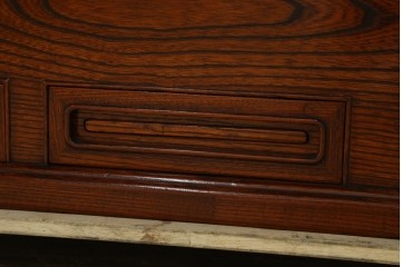 中古　超美品　総欅(ケヤキ)材　漆塗り　趣ある木目が美しい大振りな囲炉裏テーブル　(R-084221)