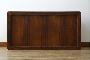 中古　超美品　総欅(ケヤキ)材　漆塗り　趣ある木目が美しい大振りな囲炉裏テーブル　(R-084221)