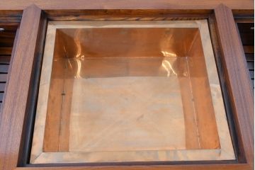 中古　超美品　総欅(ケヤキ)材　漆塗り　趣ある木目が美しい大振りな囲炉裏テーブル(長火鉢、木製火鉢、4人掛け、6人掛け、ダイニングテーブル、食卓)(R-084221)