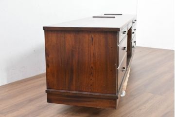 中古　美品‼　国産職人手作り品　内部桐材の上質なローボード(テレビ台、テレビボード、サイドボード、リビングボード、収納棚)(R-084222)