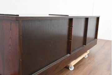 中古　美品‼　国産職人手作り品　内部桐材の上質なローボード(テレビ台、テレビボード、サイドボード、リビングボード、収納棚)(R-084222)