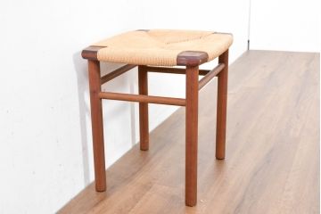 中古　美品　ドモク堂　ペーパーコード　自然で温かみのある雰囲気が魅力のスツール(椅子、チェア、イス)(R-084227)