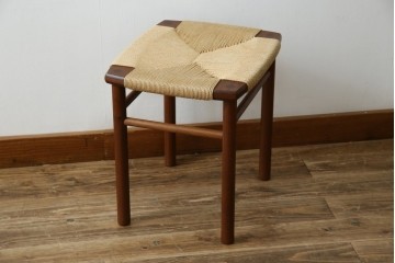 中古　美品　ドモク堂　ペーパーコード　自然で温かみのある雰囲気が魅力のスツール　(R-084227)