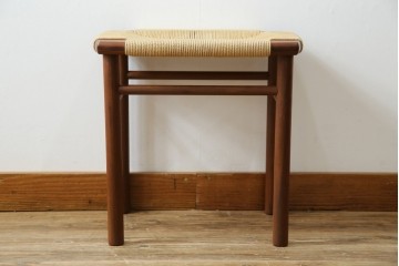 中古　美品　ドモク堂　ペーパーコード　自然で温かみのある雰囲気が魅力のスツール　(R-084227)