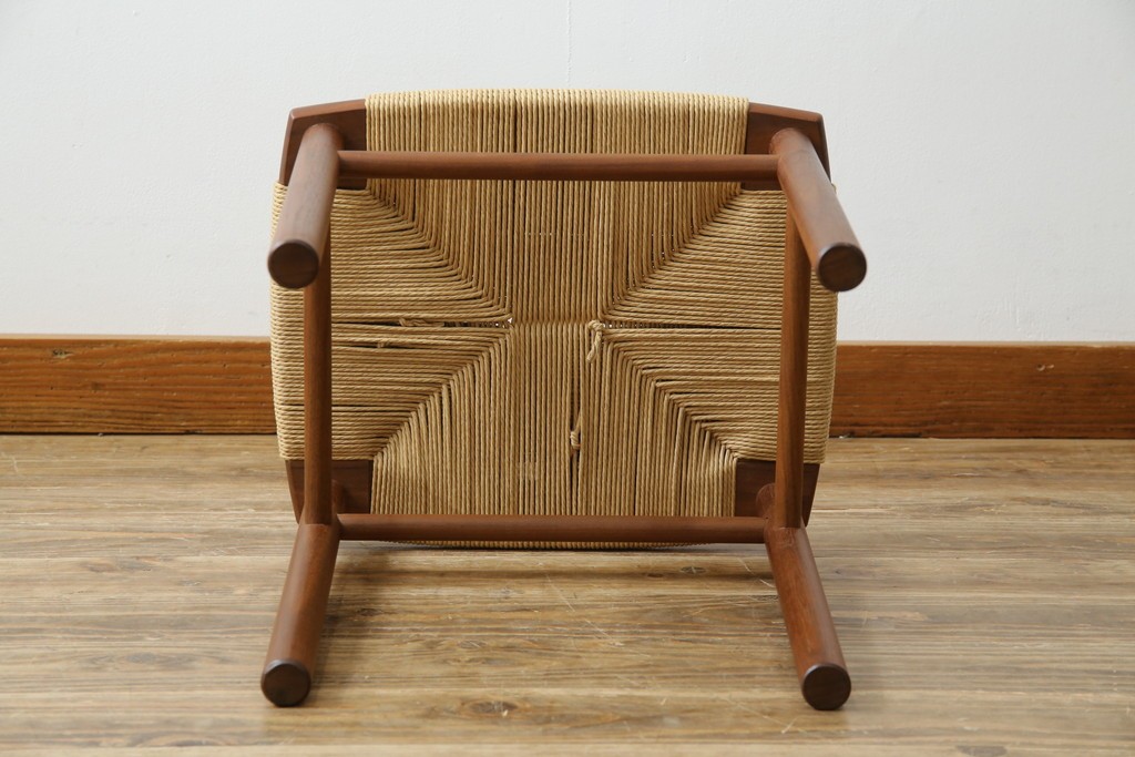 中古　美品　ドモク堂　ペーパーコード　自然で温かみのある雰囲気が魅力のスツール　(R-084227)