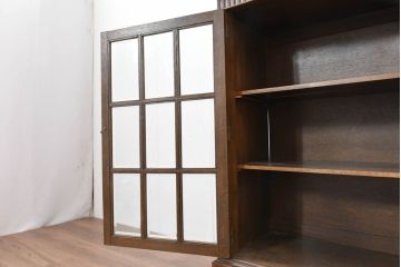 和製ビンテージ　神戸洋家具　ボールフット　クラシカルな雰囲気が魅力のサイドボード(サイドキャビネット、ブックケース、収納棚、戸棚、飾り棚、本箱、ヴィンテージ)(R-084232)