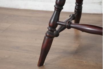 中古　美品　国産職人手作り　カバ材　品でクラシカルな佇まいがお洒落なキャプテンチェア4脚セット(アームチェア、ダイニングチェア、板座チェア、椅子、イス、バラ売り可能)(R-084236)