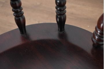 中古　美品　国産職人手作り　カバ材　品でクラシカルな佇まいがお洒落なキャプテンチェア4脚セット(アームチェア、ダイニングチェア、板座チェア、椅子、イス、バラ売り可能)(R-084236)
