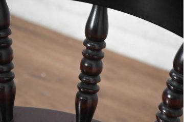 中古　美品　国産職人手作り　カバ材　品でクラシカルな佇まいがお洒落なキャプテンチェア4脚セット(アームチェア、ダイニングチェア、板座チェア、椅子、イス、バラ売り可能)(R-084236)