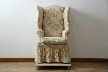 アメリカビンテージ　Ralph Lauren Home(ラルフローレン ホーム)　優雅な花柄とくつろぎの時間を叶えるウィングバックチェア(ウイングバックチェア、ラウンジチェア、一人掛けチェア、1人掛け、1P、ヴィンテージ)(R-084241)